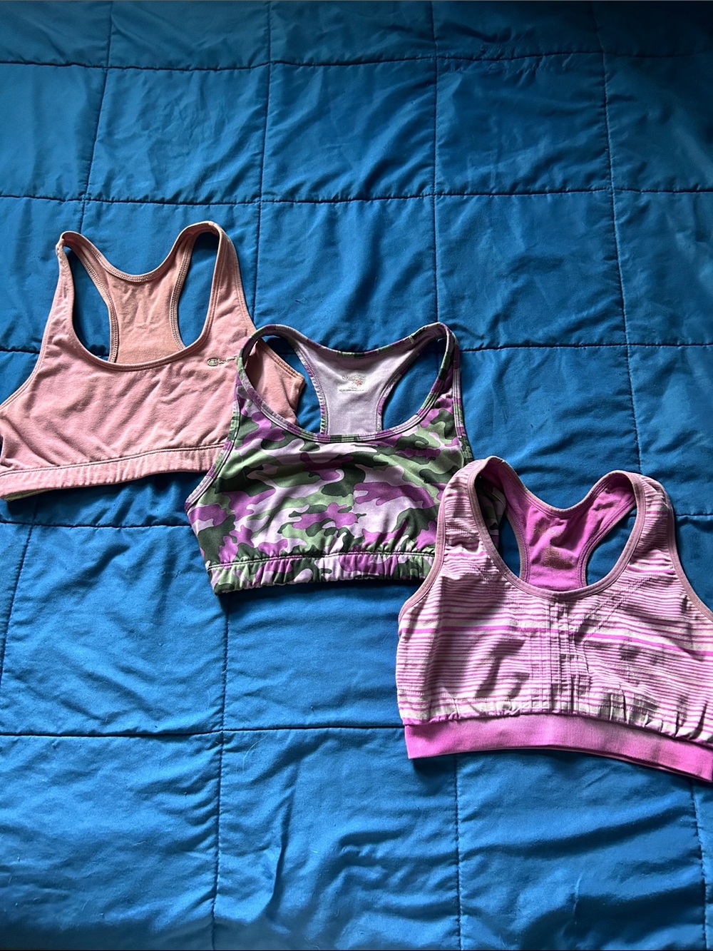 3 Pack Sports Bras - Pink + Camo